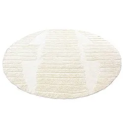 Rund Teppich - Rani Natural Cotton Shaggy (cremefarben)