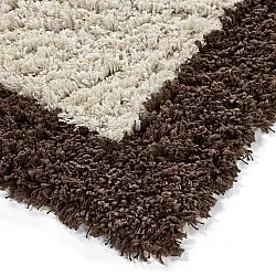 Hochflorteppiche - Sagres Natural Cotton Shaggy (offwhite/braun)