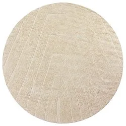 Rund Teppich - Sivia Natural Cotton Shaggy (beige)