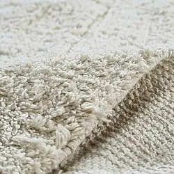 Rund Teppich - Sivia Natural Cotton Shaggy (cremefarben)