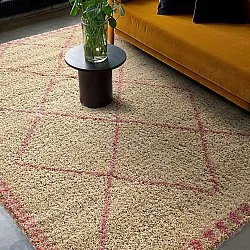 Hochflorteppiche - Tiznit (beige/rosa)