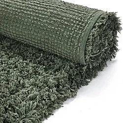 Hochflorteppiche - Combarro Solid Cotton Shaggy (grün)