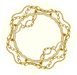 Rund Teppich - Silea (weiß/gold)