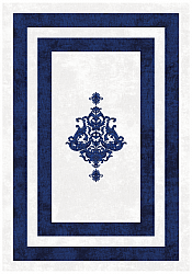 Wilton-Teppich - Soros (blau/weiß)
