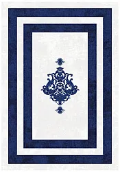 Wilton-Teppich - Soros (blau/weiß)