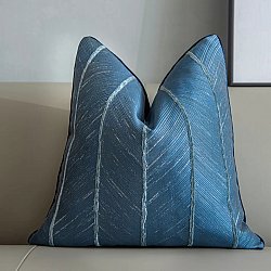 Kissenbezug - Striped Design 45 x 45 cm (blau)