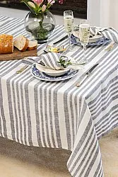 Serviette im 2er-Pack aus Leinen - Svea (blau/weiß)