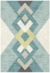 Wilton-Teppich - Temara (blau/bunt)