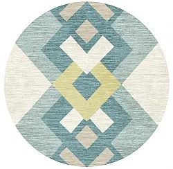 Rund Teppich - Temara (blau/bunt)