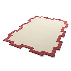 Wollteppich - Agra Hand Tufted Wool Premium (creme/rot)