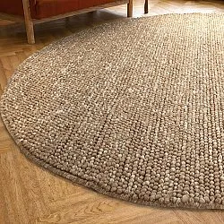 Rund Teppich - Avafors Wool Bubble (hellbraun/weiß)