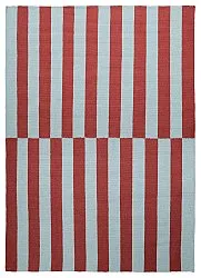 Wollteppich - Peniche (hellblau/rot)