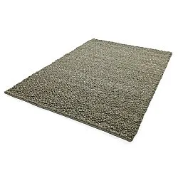 Wollteppich - Sala Irregular Wool Bubble (moosgrün/weiße melange)