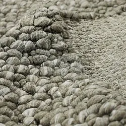 Wollteppich - Sala Irregular Wool Bubble (moosgrün/weiße melange)