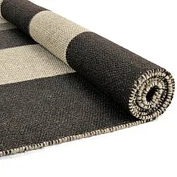 Wollteppich - Scacco (schwarz/beige)