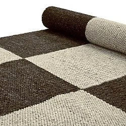 Wollteppich - Scacco (schwarz/beige)