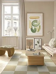 Wollteppich - Scacco (weiß/beige)