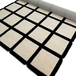 Wollteppich - Syl Hand Tufted Wool Premium (schwarz/weiß)