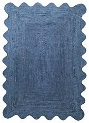 Juteteppich mit Wellenform - San Francisco (blau)