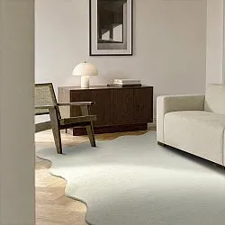 Gewellter Wollteppich - Diu Hand Tufted Wool Premium (weiß)