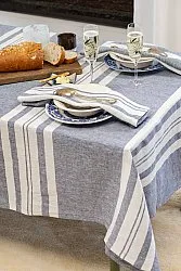 Serviette im 2er-Pack aus Leinen - Vera (blau/weiß)