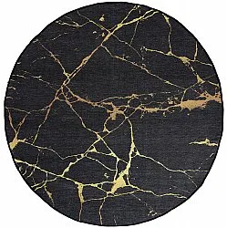 Rund Teppich - Vieste (anthrazit/gold)