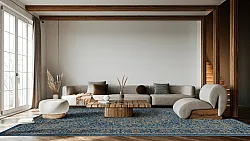 Wilton-Teppich - Vinadio (blau/gold)