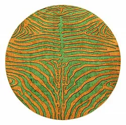 Rund Teppich - Zebra (grün/orange)