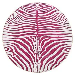 Rund Teppich - Zebra (rosa)