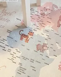 Kinderteppich - Animal Map (beige)