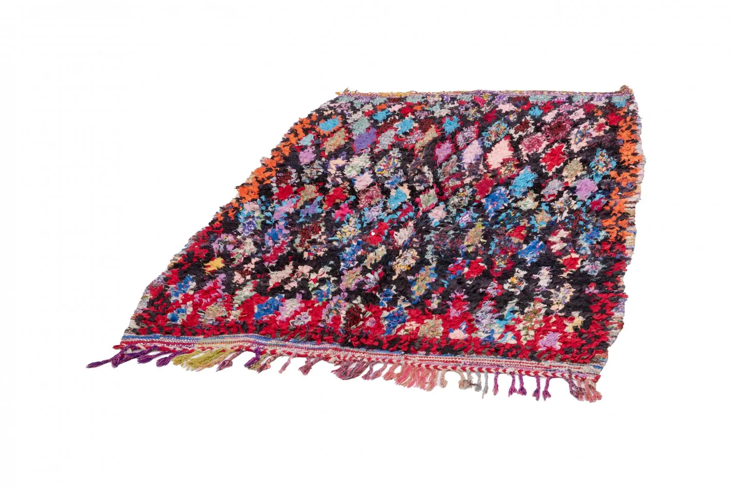 Marokkanischer Berber Teppich Boucherouite 185 x 125 cm