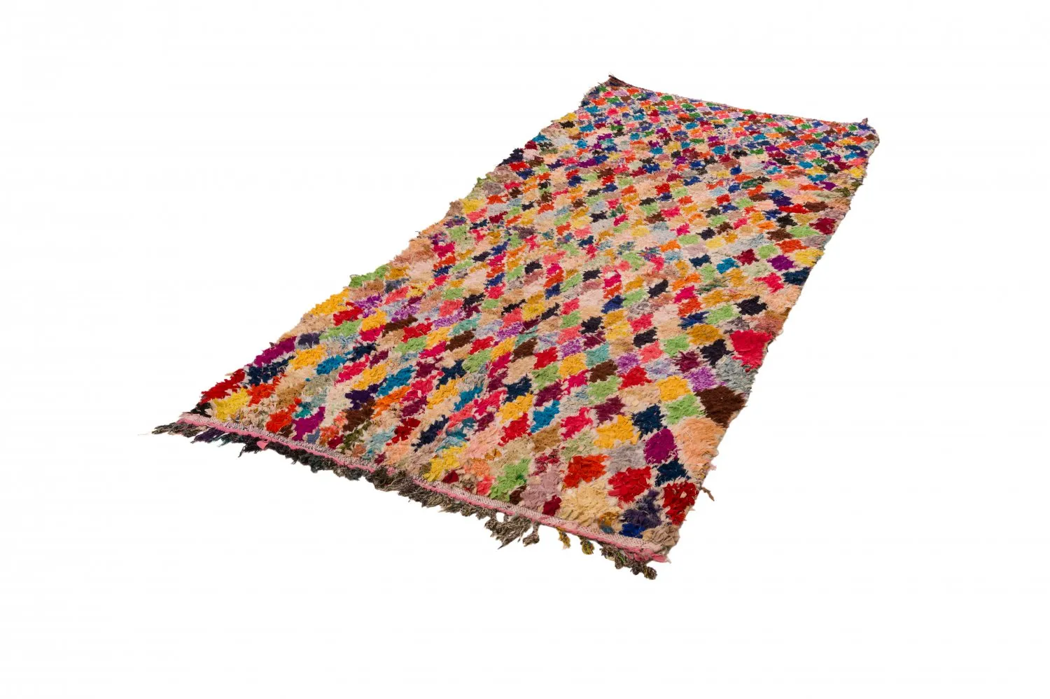Marokkanischer Berber Teppich Boucherouite 120 x 335 cm