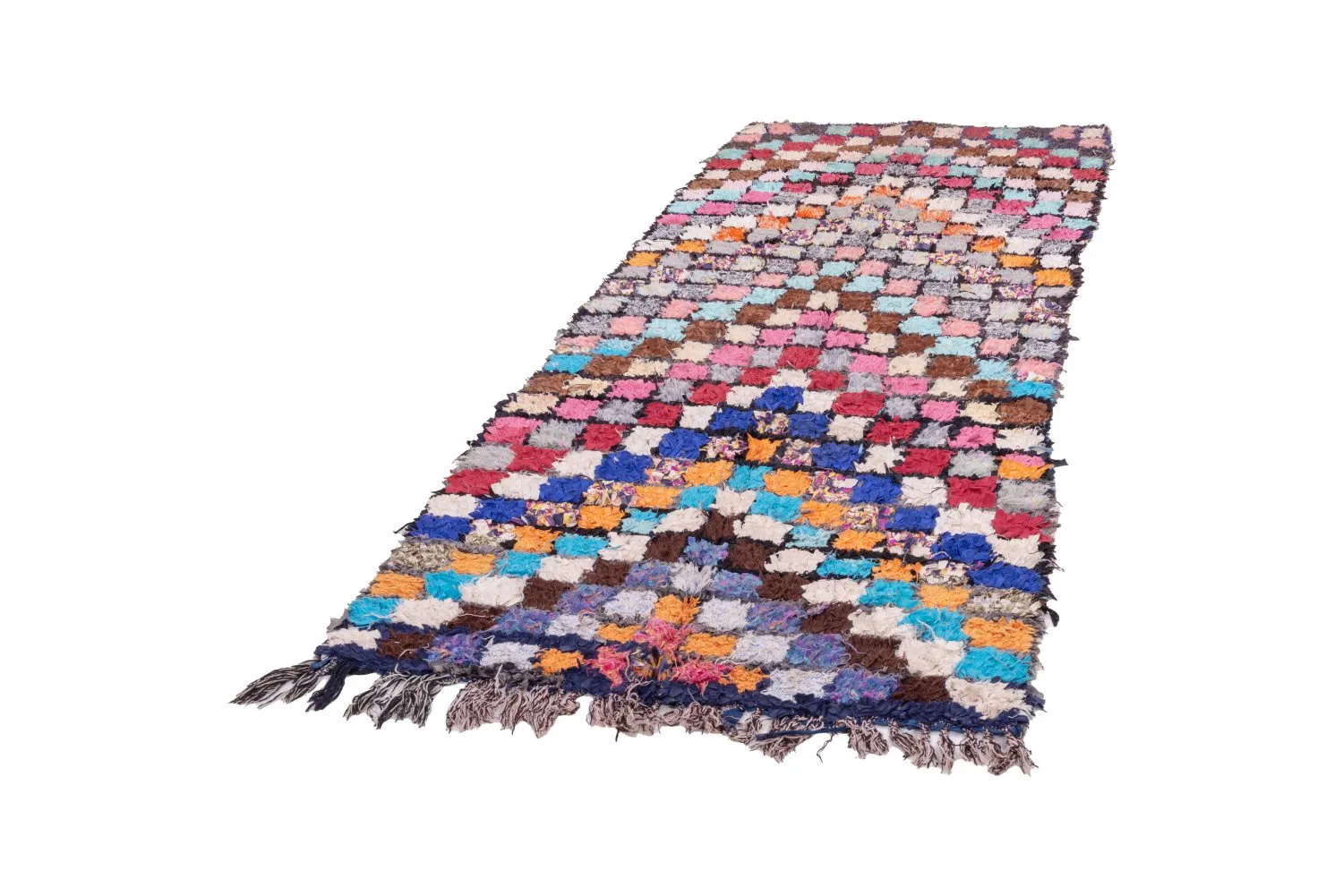 Marokkanischer Berber Teppich Boucherouite 275 x 110 cm