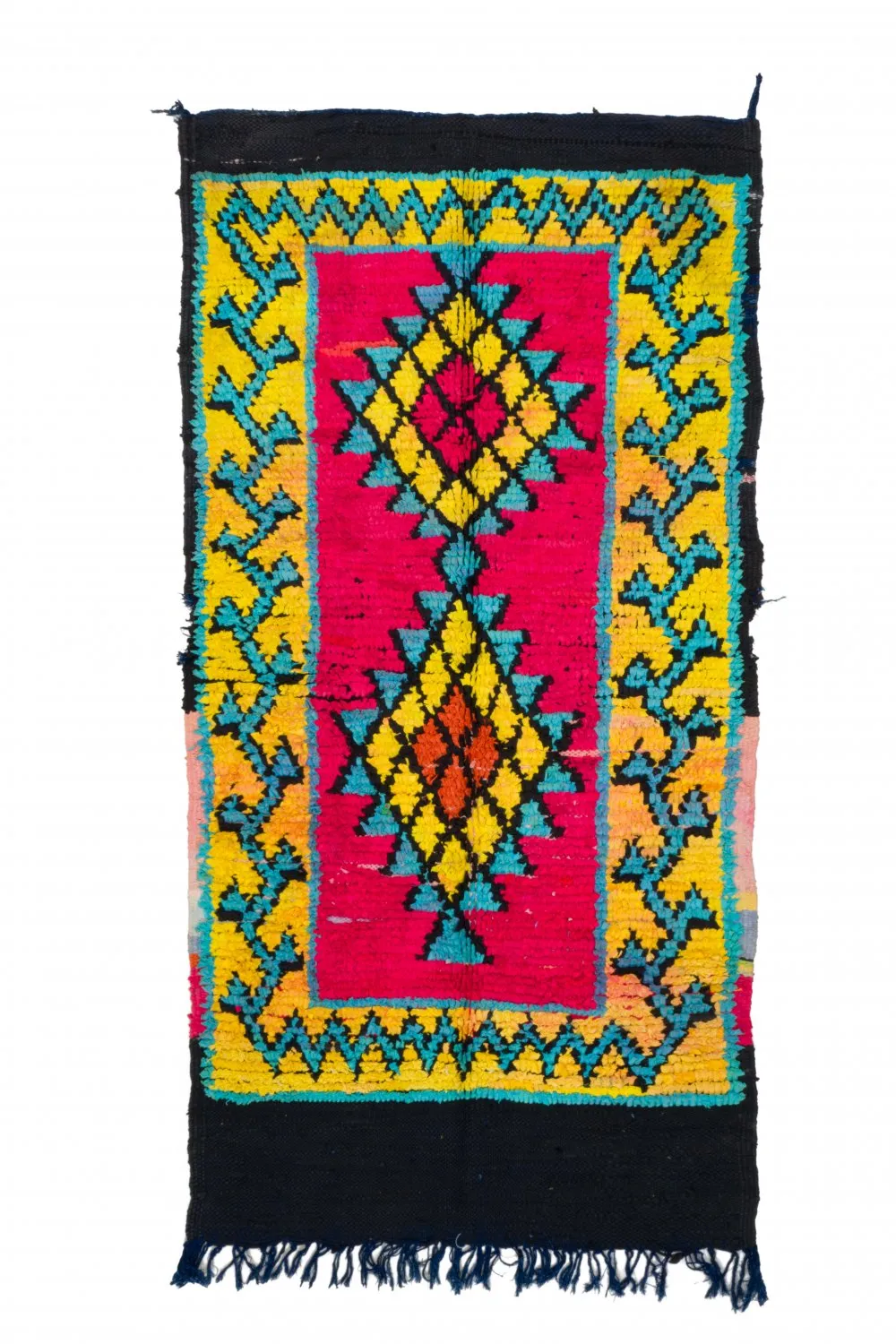 Marokkanischer Berber Teppich Boucherouite 260 x 135 cm