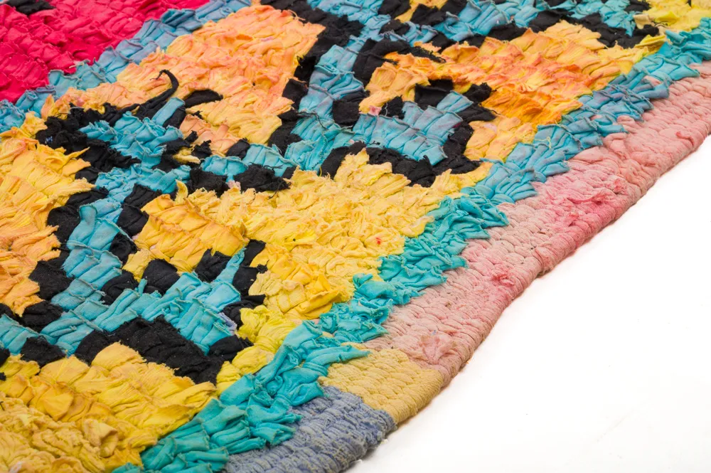 Marokkanischer Berber Teppich Boucherouite 260 x 135 cm