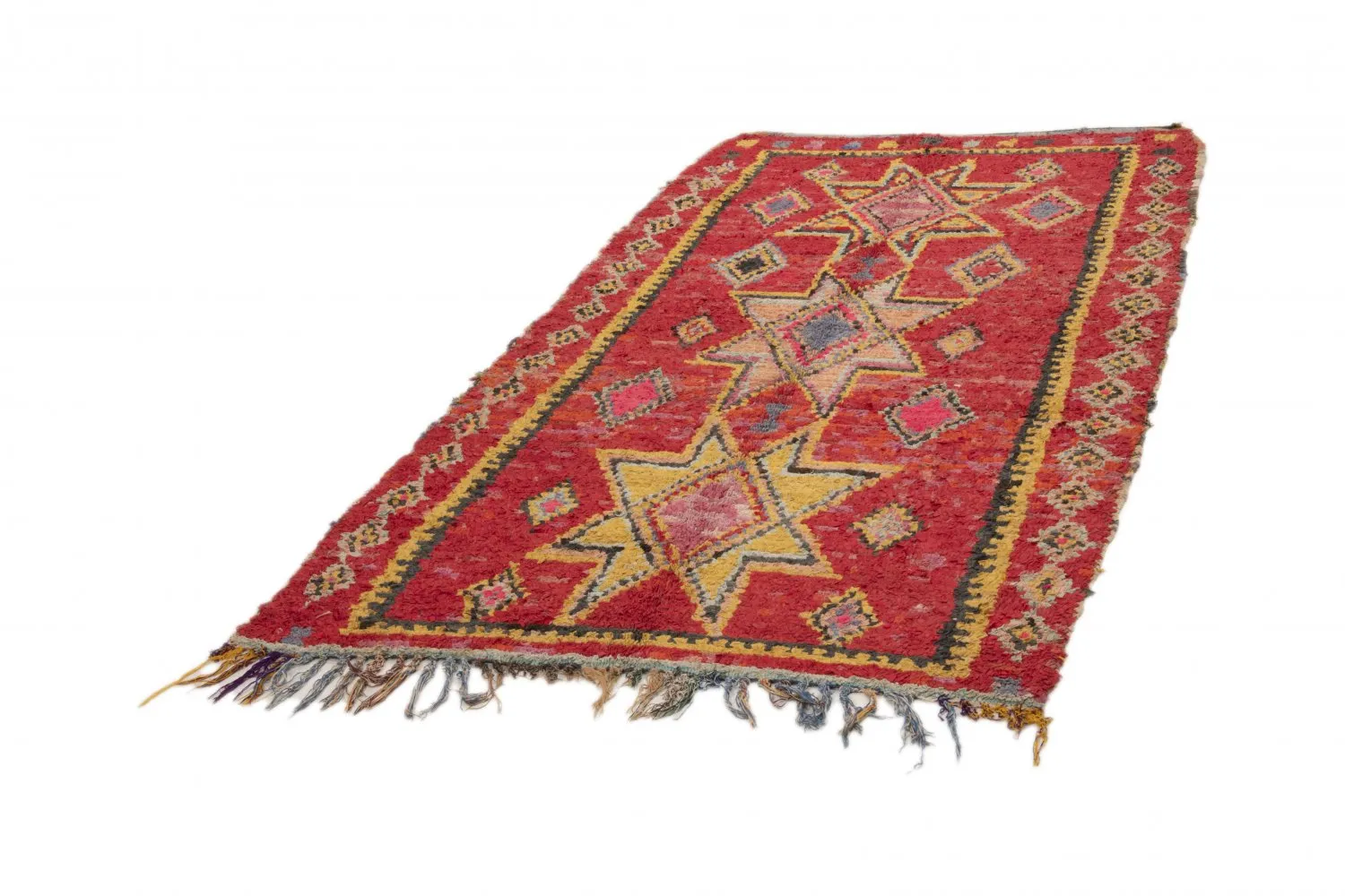 Marokkanischer Berber Teppich Boucherouite 250 x 145 cm