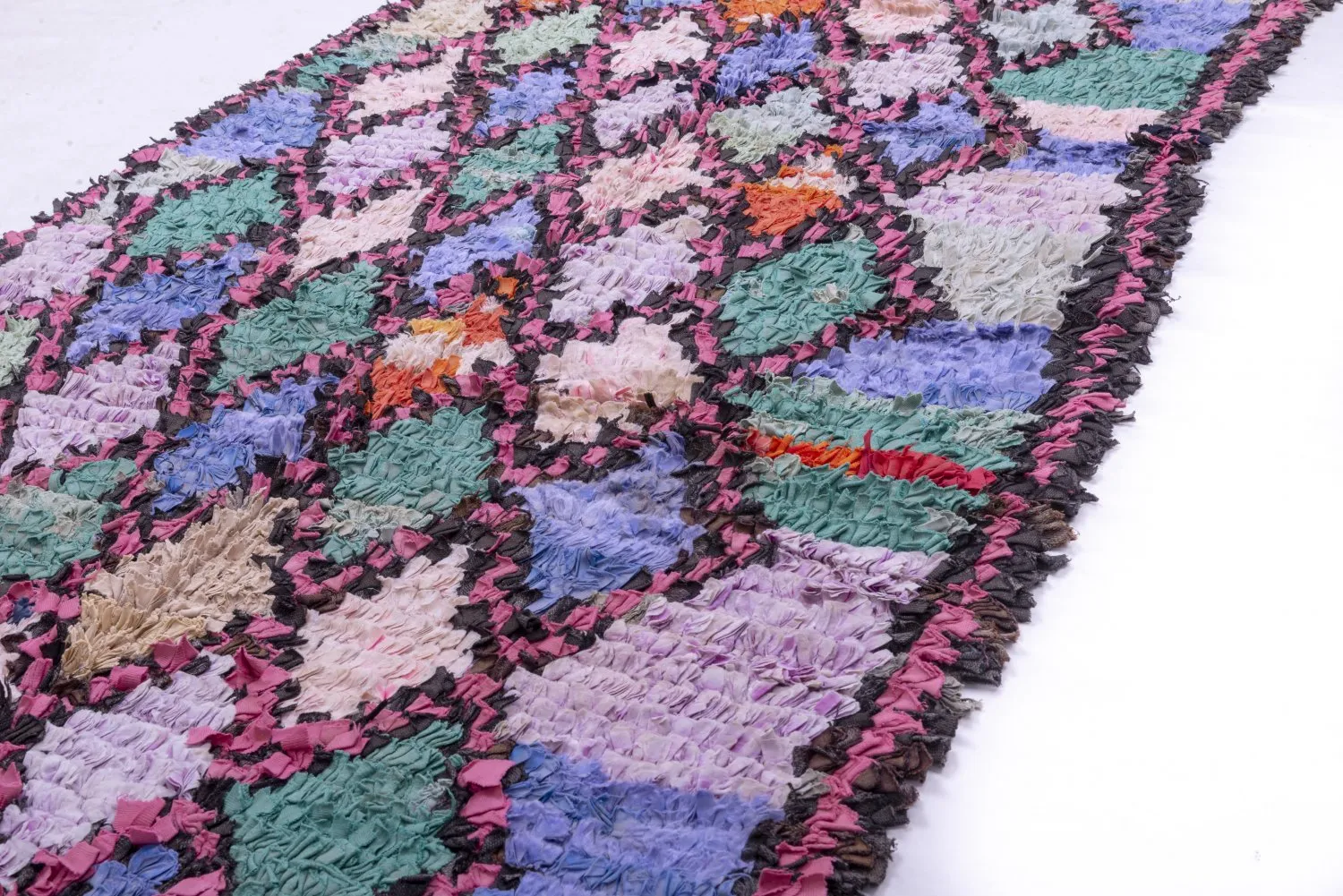Marokkanische Berber Teppich Boucherouite 245 x 100 cm