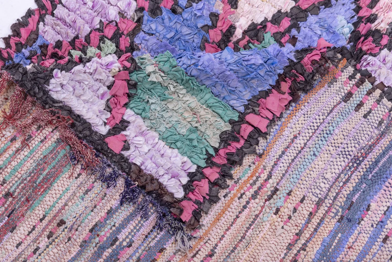 Marokkanische Berber Teppich Boucherouite 245 x 100 cm