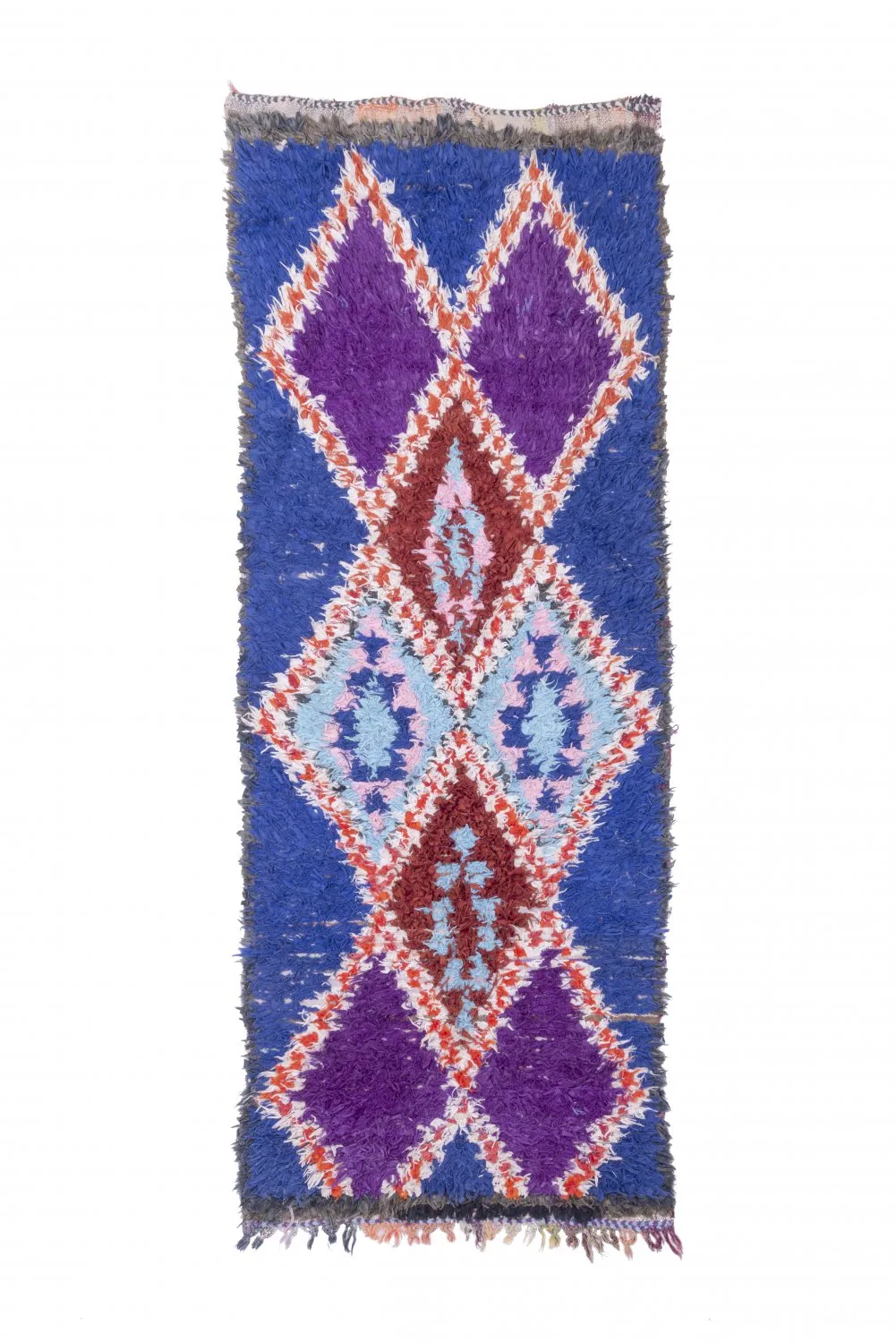 Marokkanischer Berber Teppich Boucherouite 235 x 90 cm