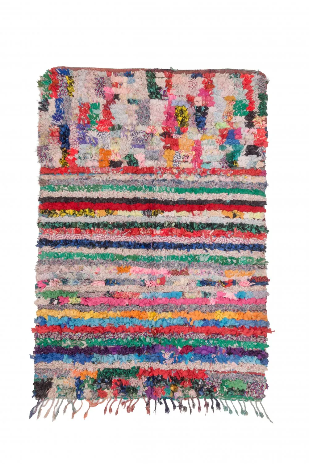 Marokkanischer Berber Teppich Boucherouite 210 x 145 cm
