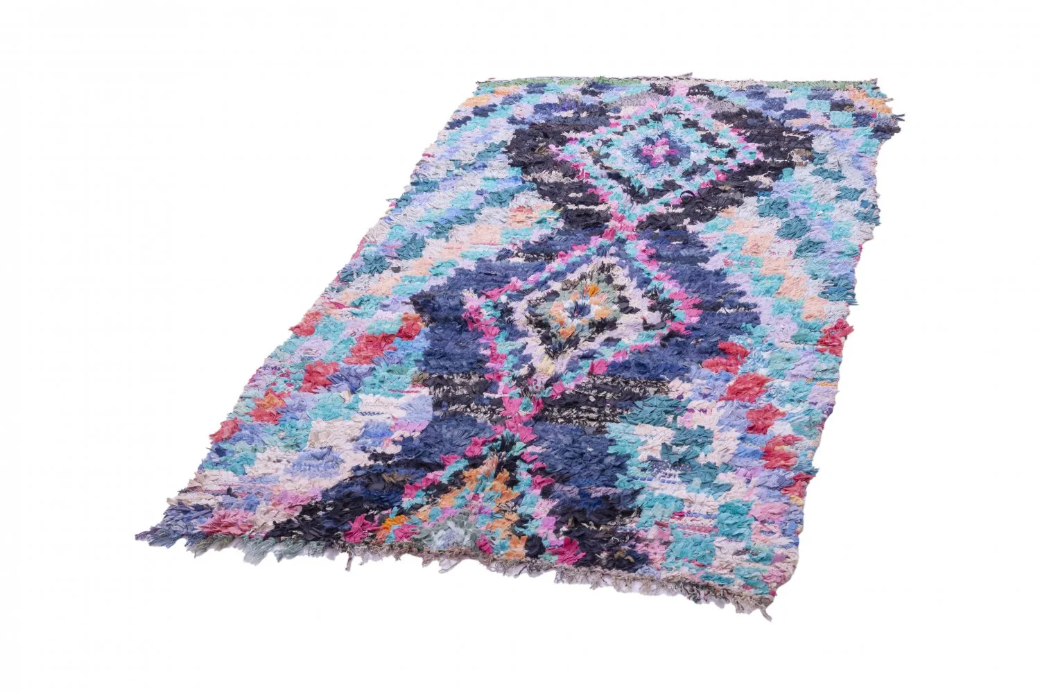 Marokkanischer Berber Teppich Boucherouite 235 x 115 cm