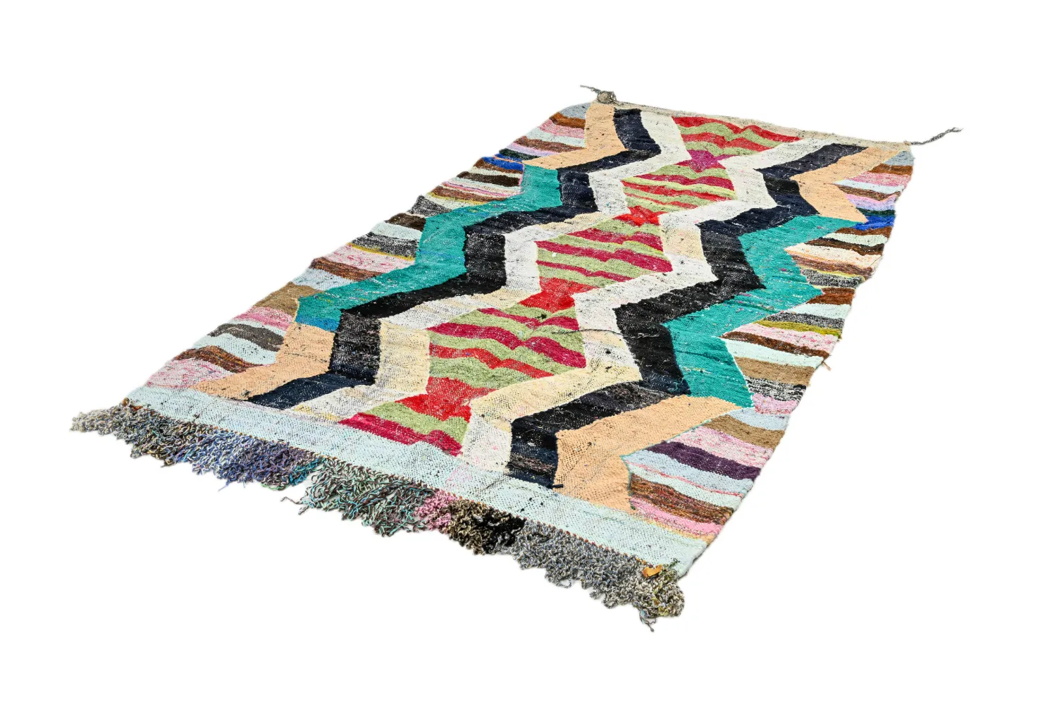 Marockansk Boucherouite-matta 140 x 265 cm