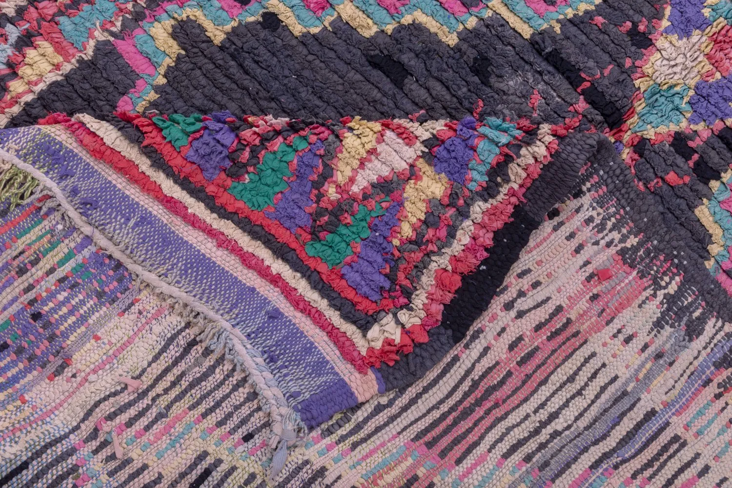 Marokkanischer Berber Teppich Boucherouite 240 x 130 cm