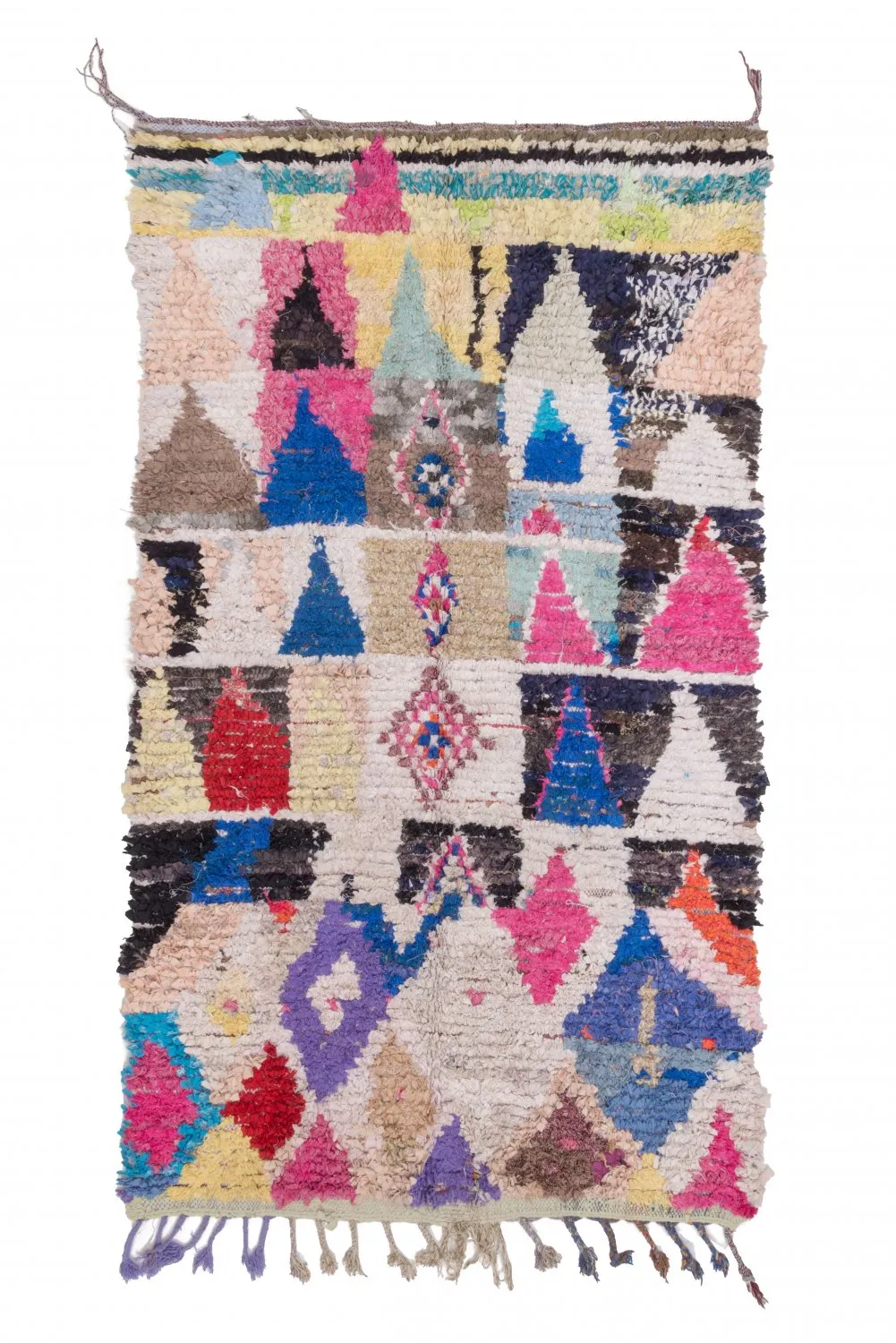 Marokkanische Berber Teppich Boucherouite 245 x 135 cm