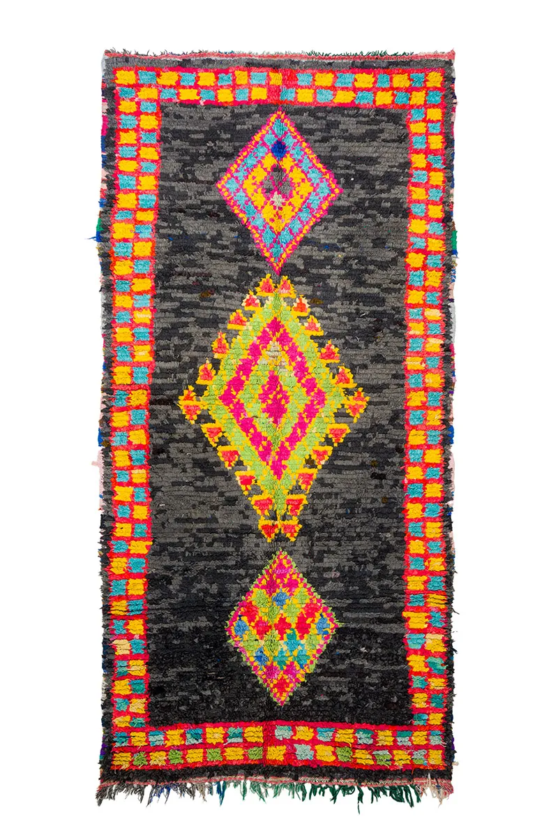 Marokkanischer Berber Teppich Boucherouite 135 x 290 cm