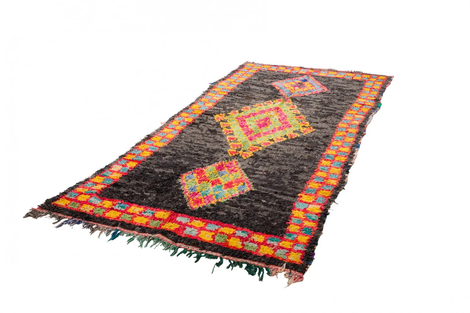 Marokkanischer Berber Teppich Boucherouite 135 x 290 cm