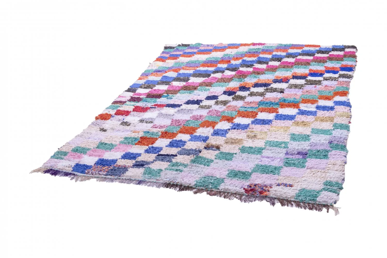 Marokkanischer Berber Teppich Boucherouite 175 x 155 cm