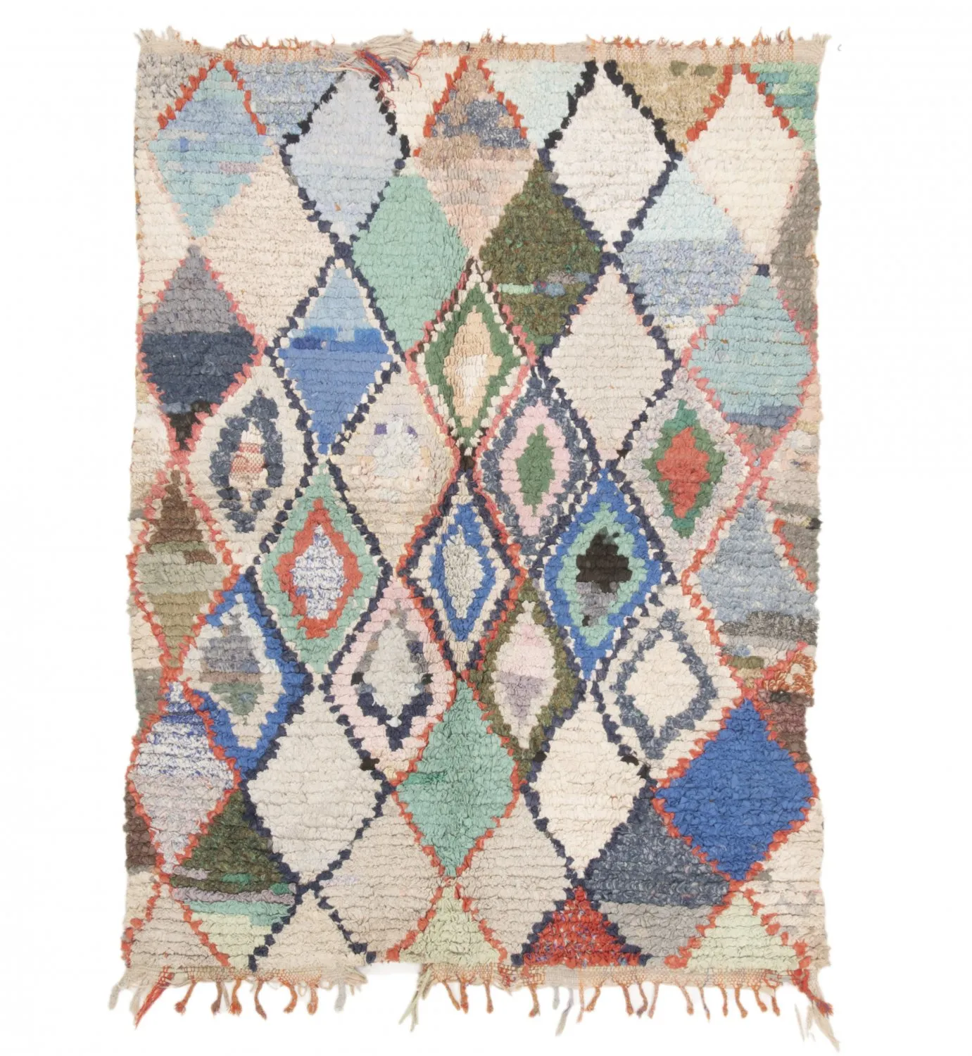 Marokkanische Berber Teppich Boucherouite 230 x 130 cm