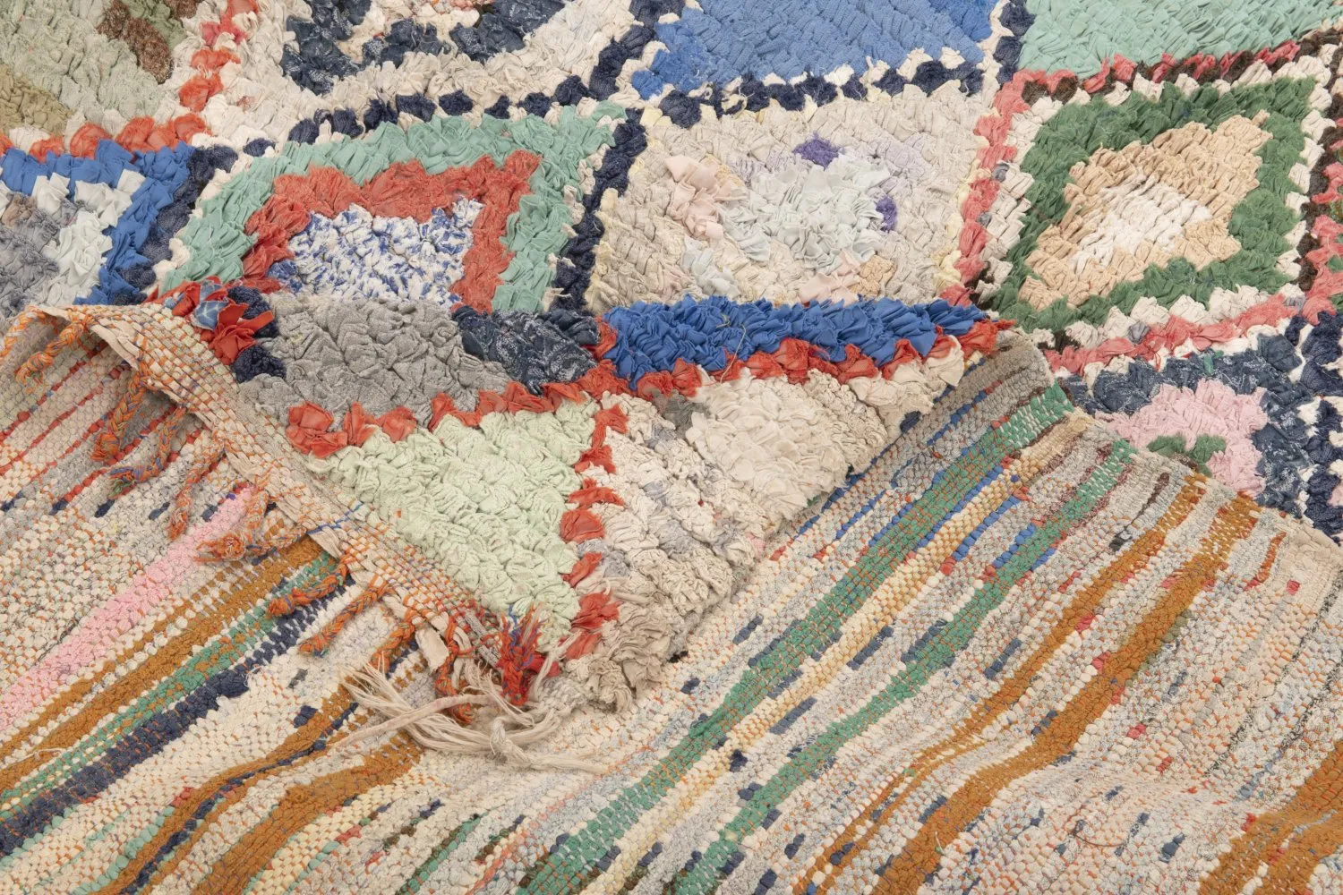 Marokkanische Berber Teppich Boucherouite 230 x 130 cm