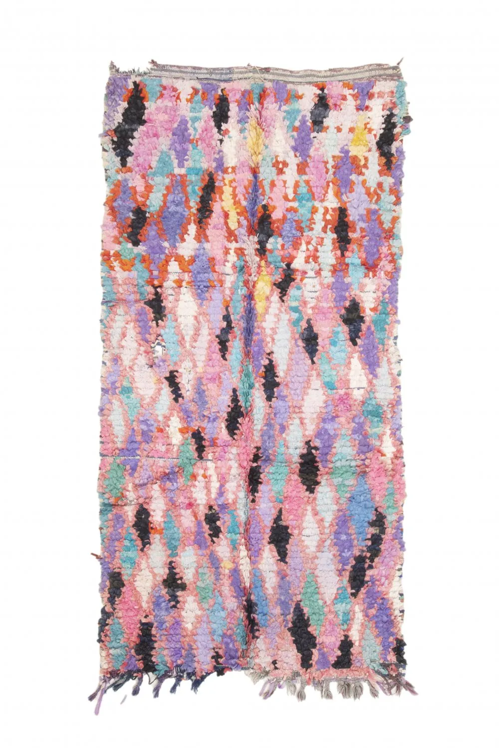 Marokkanische Berber Teppich Boucherouite 220 x 105 cm